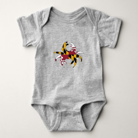 Maryland Flag Crab Baby Bodysuit