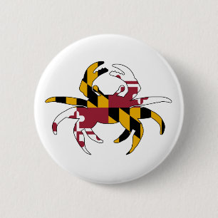 Maryland Flag Crab Button