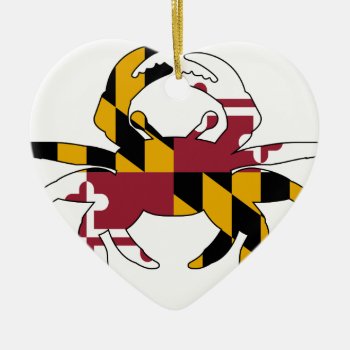 Maryland Flag Crab Ceramic Ornament by HomeWithRachelDiane at Zazzle