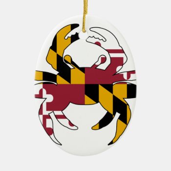 Maryland Flag Crab Ceramic Ornament by HomeWithRachelDiane at Zazzle