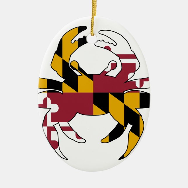 Maryland Flag Crab Ceramic Ornament (Front)