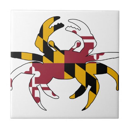 Maryland Flag Crab Ceramic Tile