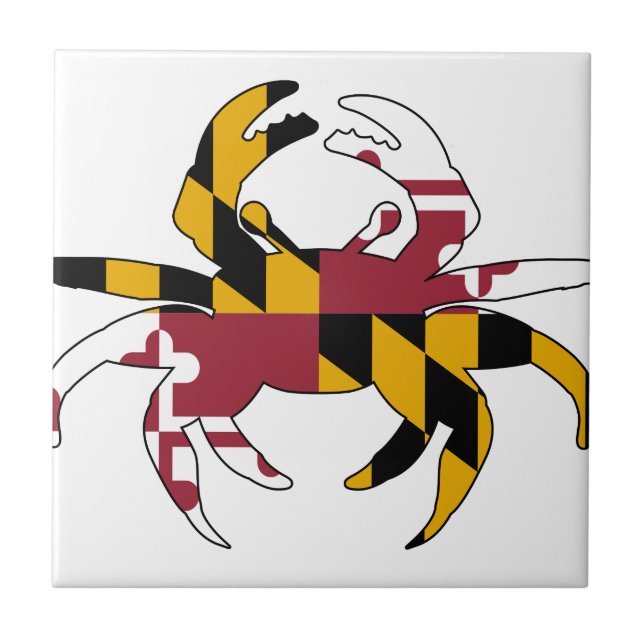 Maryland Flag Crab Ceramic Tile (Front)
