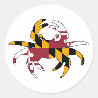 Maryland Flag Crab Classic Round Sticker