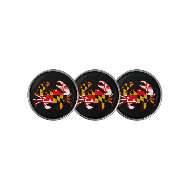 Maryland Flag Crab Golf Ball Marker (3 Up)