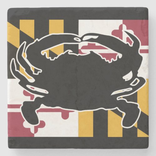 Maryland FlagCrab marble coaster