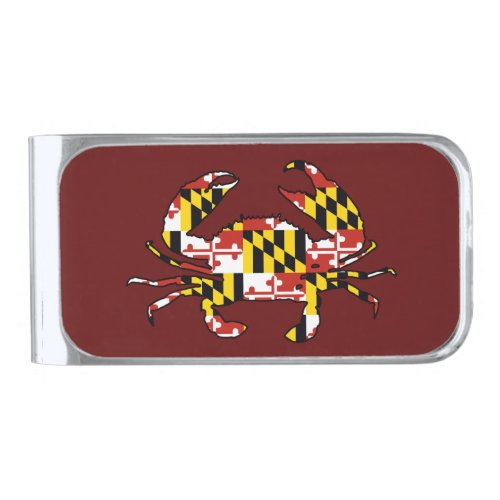 Maryland flag crab money clip