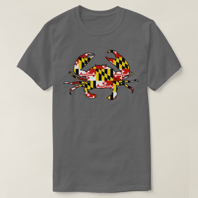 Maryland flag crab outline T-Shirt (Design Front)