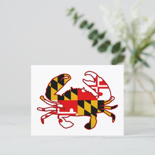 Maryland Flag Crab Postcard