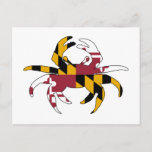 Maryland Flag Crab Postcard at Zazzle