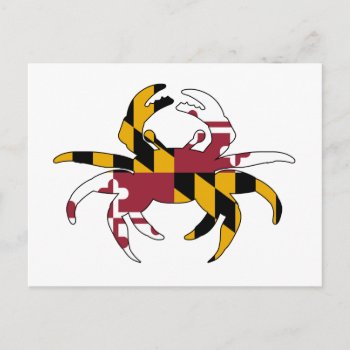 Maryland Flag Crab Postcard by HomeWithRachelDiane at Zazzle