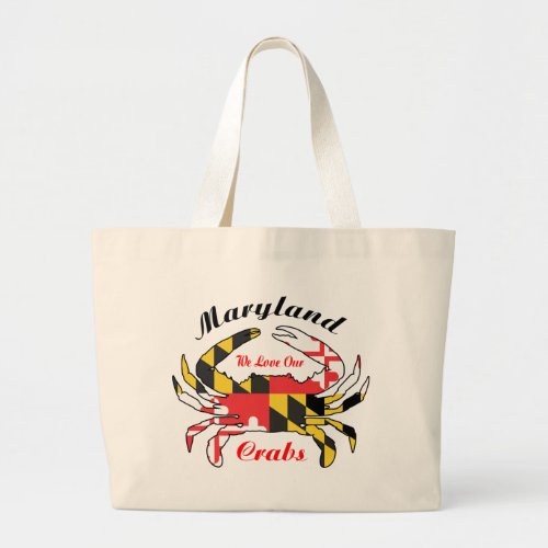 Maryland flag crab steamed crabs beach tote bag