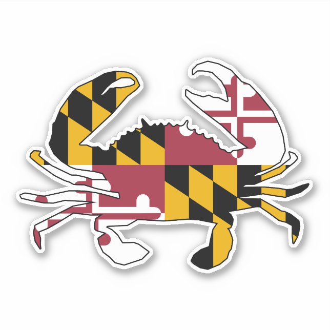 Maryland Flag Crab Sticker (Front)