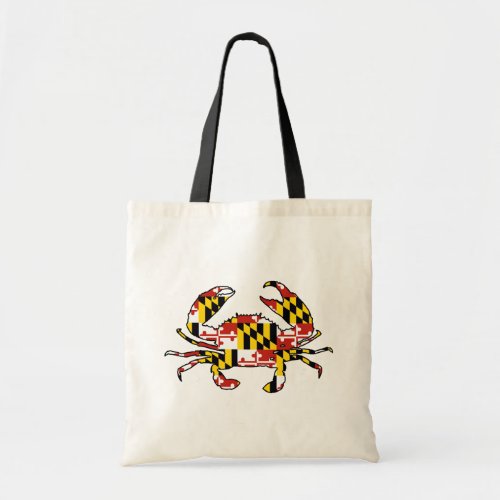 Maryland flag crab tote bag