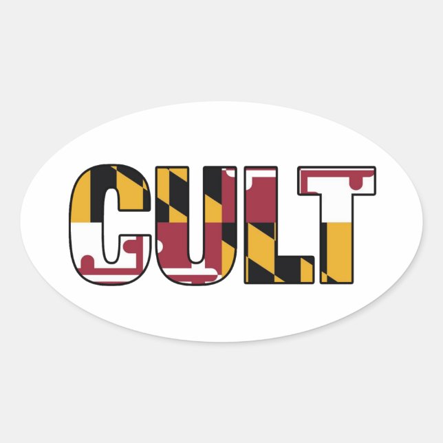 Maryland Flag Cult Oval Decal Oval Sticker (Front)