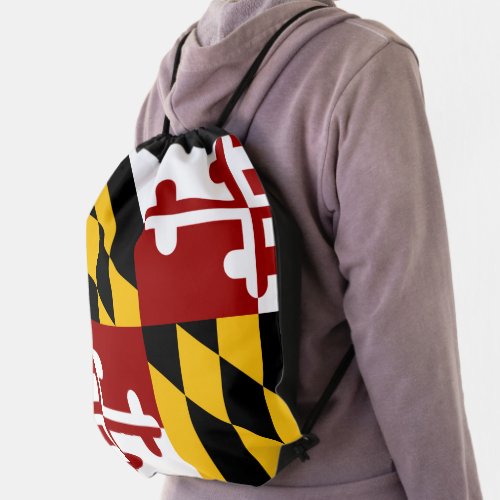 Maryland flag drawstring bag