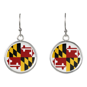 Maryland flag earrings