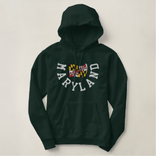 Maryland Flag Embroidered Hoodie