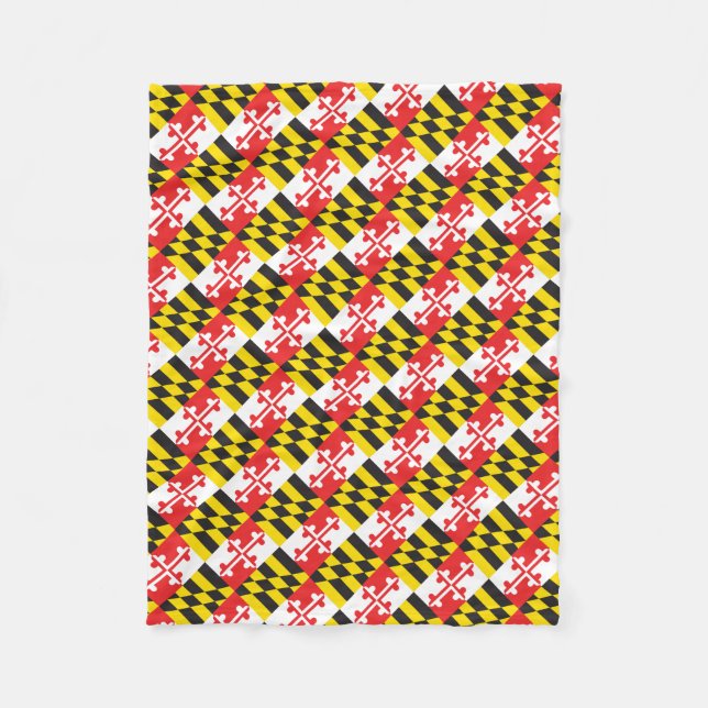 Maryland Flag Fleece Blanket (Front)