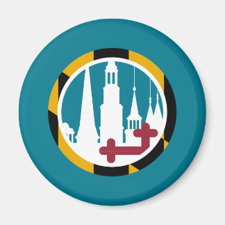 Maryland Flag Frederick Clustered Spires Circle Magnet