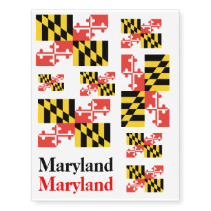 Maryland Flag Game Day Temporary Tattoos