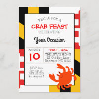 Maryland Flag Happy Crab Nautical All Occasion Invitation