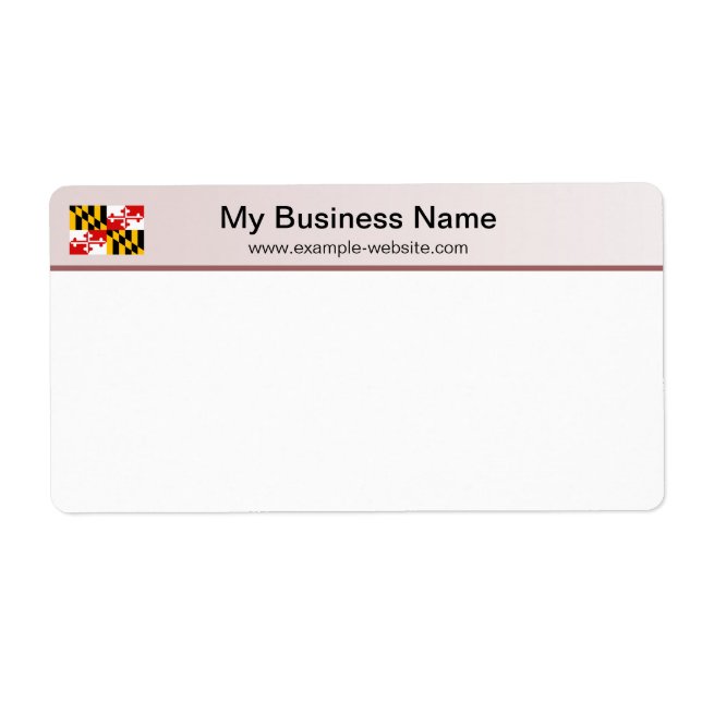 Maryland Flag Header Shipping Label (Front)
