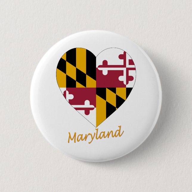 Maryland Flag Heart Button (Front)