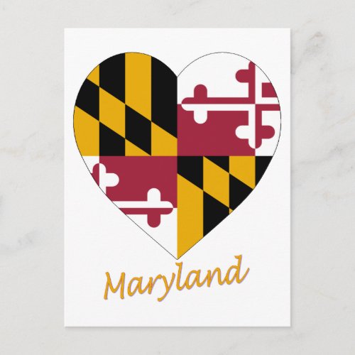 Maryland Flag Heart Postcard