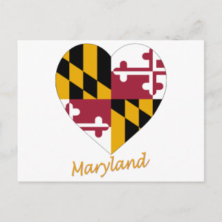 Maryland Flag Heart Postcard