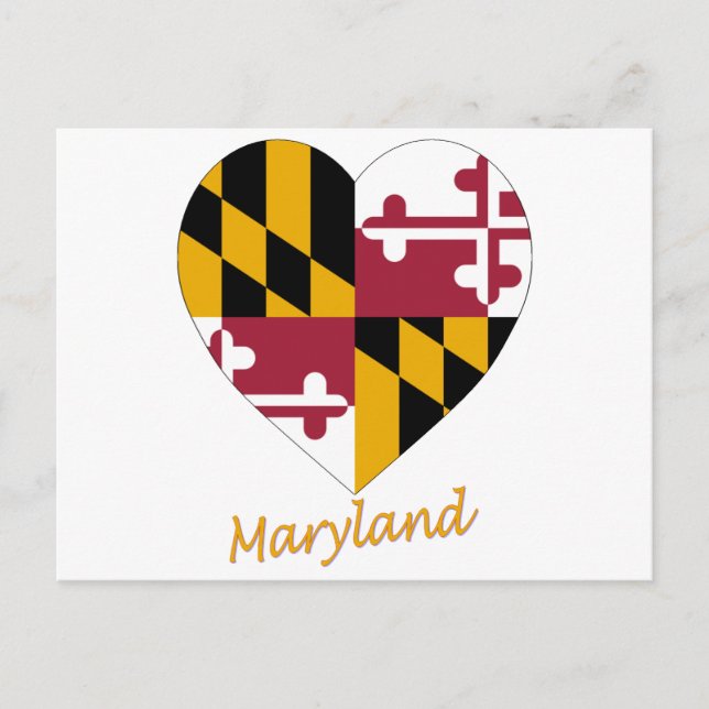 Maryland Flag Heart Postcard (Front)