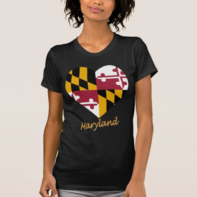 Maryland Flag Heart T-Shirt (Front)