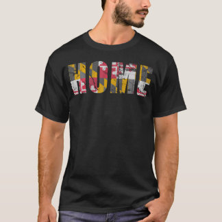 Maryland Flag Home Love Family Fade T-Shirt
