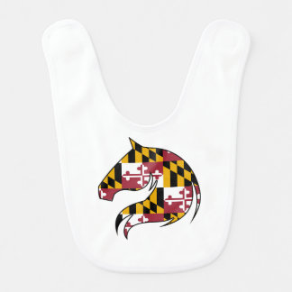 Maryland Flag Horse Head Baby Bib