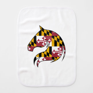 Maryland Flag Horse Head Baby Burp Cloth