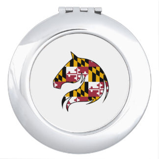 Maryland Flag Horse Head Paper Playes Compact Mirror