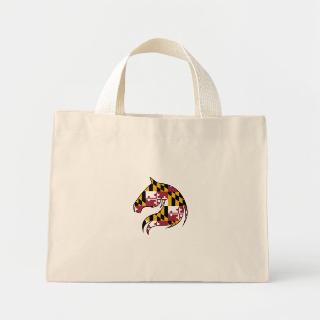 Maryland Flag Horse Head Tote Bag (Front)