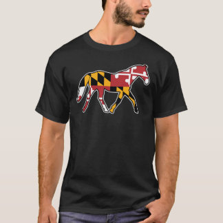 Maryland Flag Horse Sticker T-Shirt