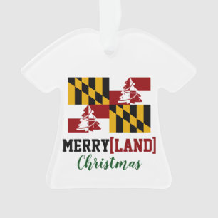Maryland Flag Humorous Xmas Tree Ornament