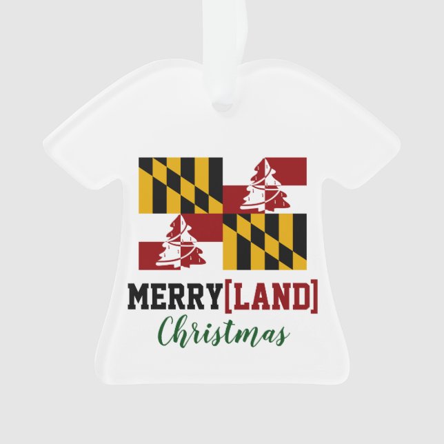 Maryland Flag Humorous Xmas Tree Ornament (Front)
