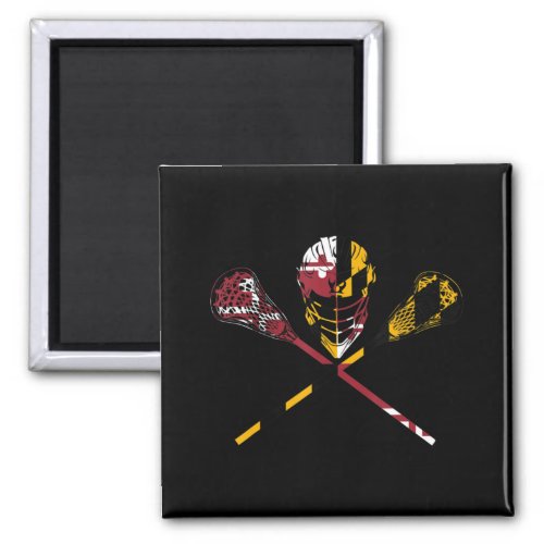 Maryland Flag Lacrosse Boys Mens Womens College  Magnet