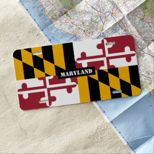 Maryland Flag License Plate, USA / America States Plate