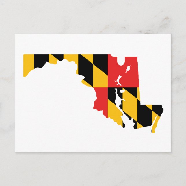 Maryland Flag Map Postcard (Front)