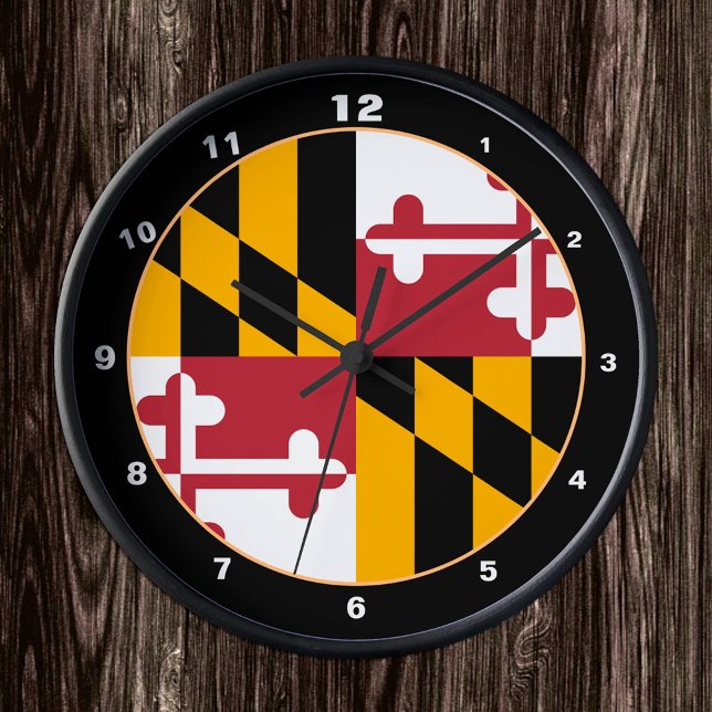 Maryland Flag & Maryland fashion /design USA Round Clock (Creator Uploaded)