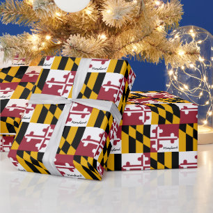 Maryland Flag & Maryland gifts America /sports fan Wrapping Paper