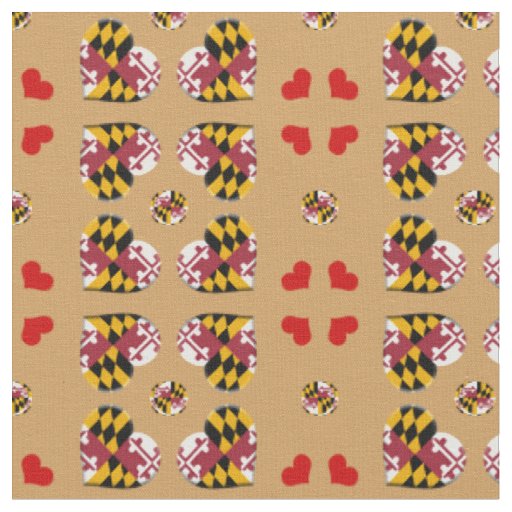 Maryland Flag & Maryland Hearts fashion Fabric/USA Fabric