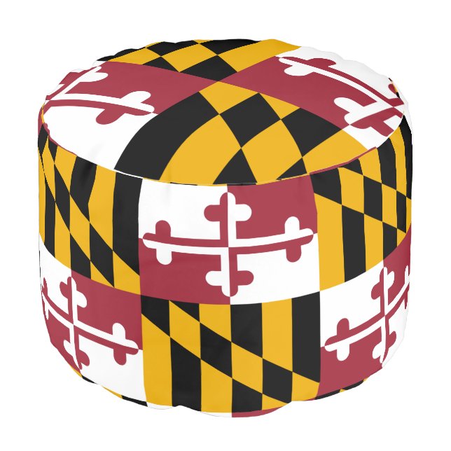 Maryland Flag & Maryland house, USA states /sports Pouf (Angled Front)