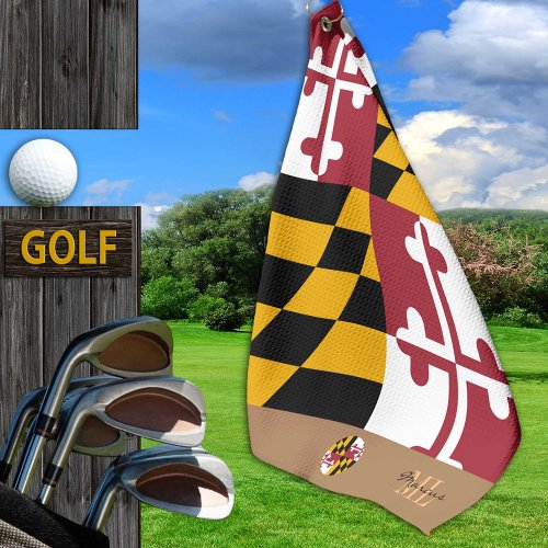 Maryland flag  Maryland monogrammed  golf towel