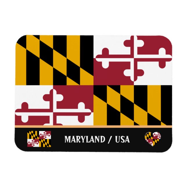 Maryland Flag & Maryland State /travel America Magnet (Horizontal)