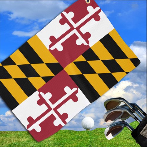 Maryland Flag  Maryland State USA golf sport fan Golf Towel